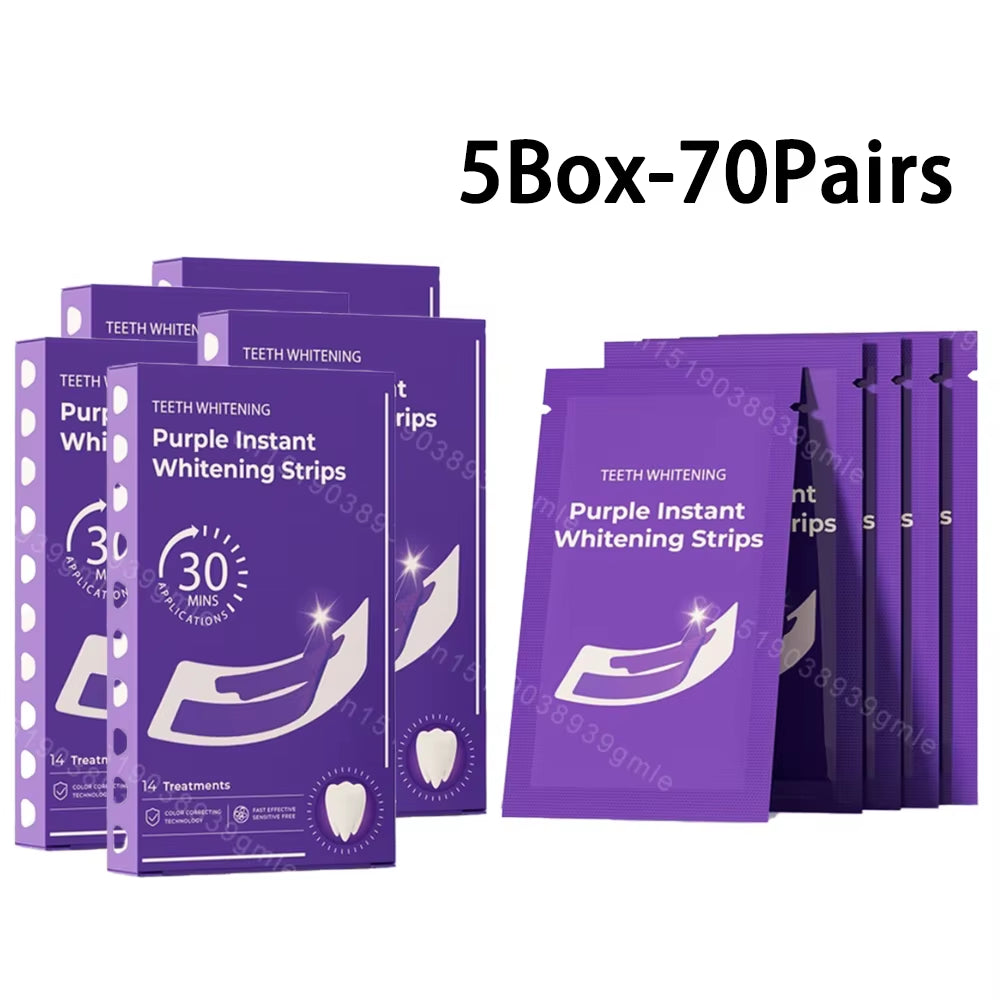 Purple Teeth Whitening Strip No Sensitive Teeth Bleaching Strip Colour Corrector Instant Teeth Clean Strip,At-Home Teeth Whiter