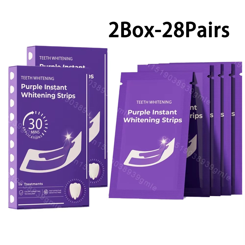 Purple Teeth Whitening Strip No Sensitive Teeth Bleaching Strip Colour Corrector Instant Teeth Clean Strip,At-Home Teeth Whiter