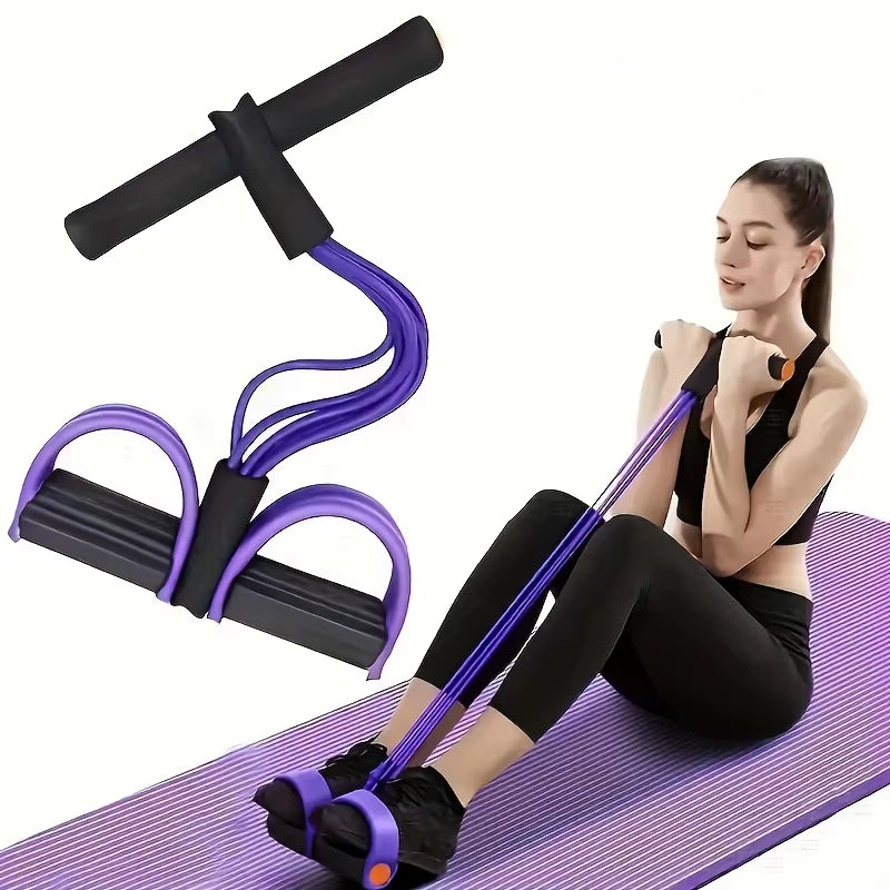Multifunction Tension Rope 6-Tube Elastic Yoga Pedal Puller Resistance Band Natural Latex Tension Rope Fitness Equipment